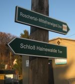 Auf dem Weg ins Roschertal in Hainewalde.